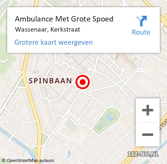 Locatie op kaart van de 112 melding: Ambulance Met Grote Spoed Naar Wassenaar, Kerkstraat op 1 april 2024 03:02
