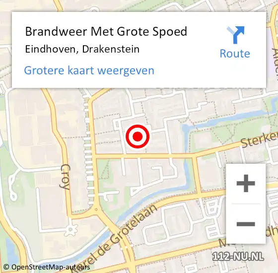 Locatie op kaart van de 112 melding: Brandweer Met Grote Spoed Naar Eindhoven, Drakenstein op 1 april 2024 03:18