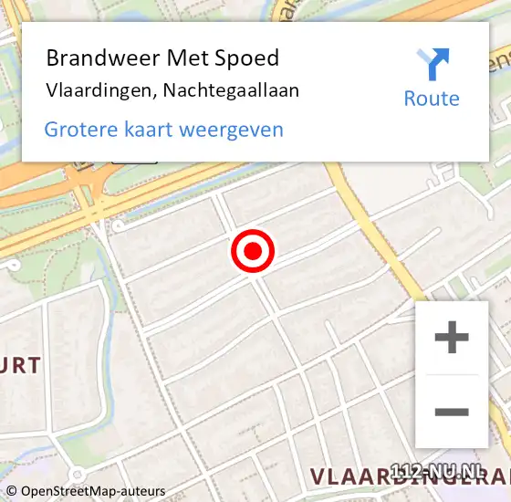 Locatie op kaart van de 112 melding: Brandweer Met Spoed Naar Vlaardingen, Nachtegaallaan op 1 april 2024 04:31