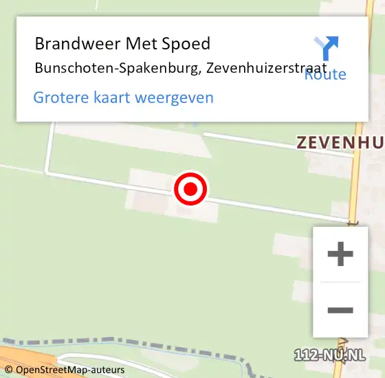 Locatie op kaart van de 112 melding: Brandweer Met Spoed Naar Bunschoten-Spakenburg, Zevenhuizerstraat op 1 april 2024 05:28
