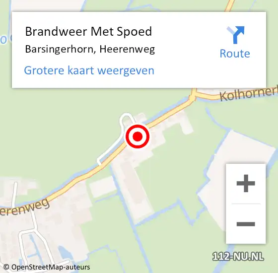 Locatie op kaart van de 112 melding: Brandweer Met Spoed Naar Barsingerhorn, Heerenweg op 30 september 2014 23:22