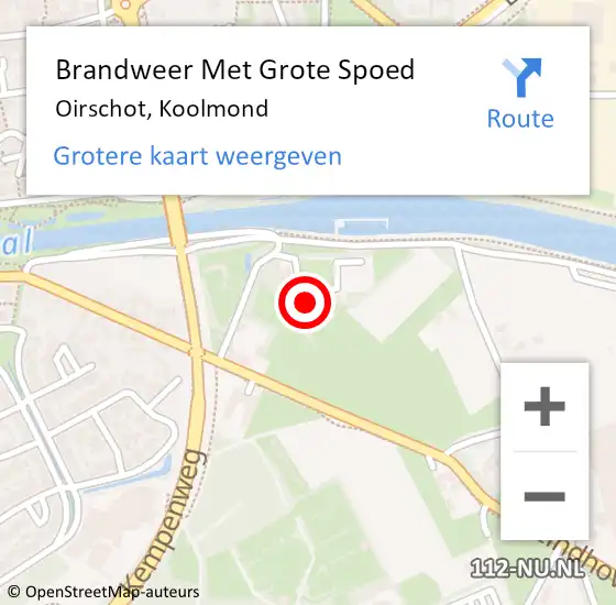 Locatie op kaart van de 112 melding: Brandweer Met Grote Spoed Naar Oirschot, Koolmond op 1 april 2024 08:54