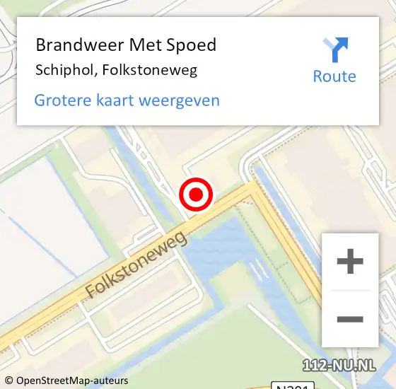 Locatie op kaart van de 112 melding: Brandweer Met Spoed Naar Schiphol, Folkstoneweg op 1 april 2024 09:28