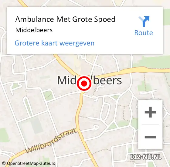 Locatie op kaart van de 112 melding: Ambulance Met Grote Spoed Naar Middelbeers op 1 april 2024 10:09