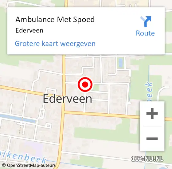 Locatie op kaart van de 112 melding: Ambulance Met Spoed Naar Ederveen op 1 april 2024 10:28