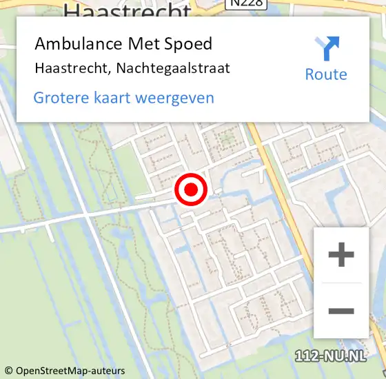 Locatie op kaart van de 112 melding: Ambulance Met Spoed Naar Haastrecht, Nachtegaalstraat op 1 april 2024 11:33