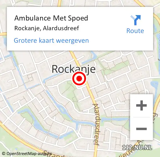 Locatie op kaart van de 112 melding: Ambulance Met Spoed Naar Rockanje, Alardusdreef op 1 april 2024 12:02