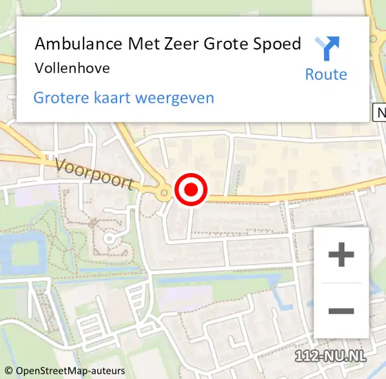 Locatie op kaart van de 112 melding: Ambulance Met Zeer Grote Spoed Naar Vollenhove op 1 april 2024 12:51