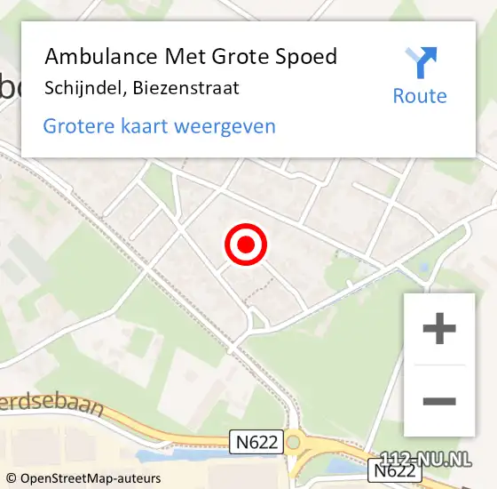 Locatie op kaart van de 112 melding: Ambulance Met Grote Spoed Naar Schijndel, Biezenstraat op 16 oktober 2013 09:47