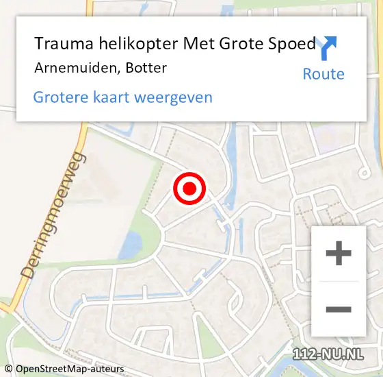 Locatie op kaart van de 112 melding: Trauma helikopter Met Grote Spoed Naar Arnemuiden, Botter op 1 april 2024 14:39