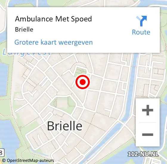 Locatie op kaart van de 112 melding: Ambulance Met Spoed Naar Brielle op 1 april 2024 15:03