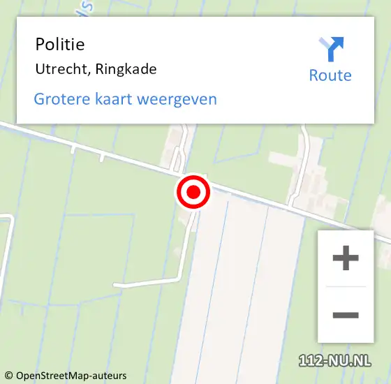 Locatie op kaart van de 112 melding: Politie Utrecht, Ringkade op 1 april 2024 16:20