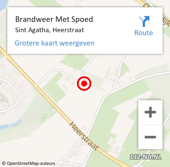 Locatie op kaart van de 112 melding: Brandweer Met Spoed Naar Sint Agatha, Heerstraat op 1 april 2024 17:18