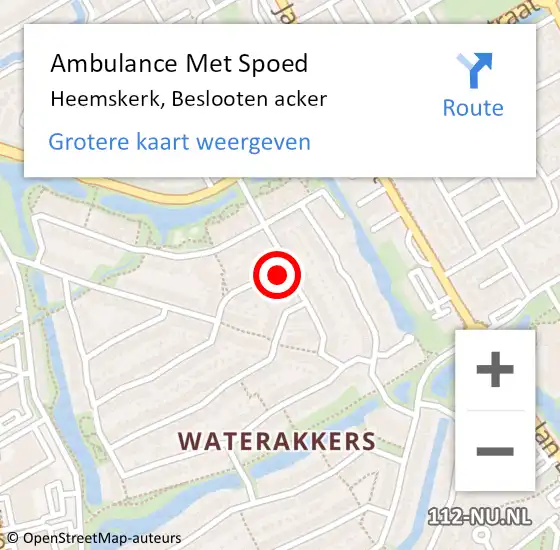 Locatie op kaart van de 112 melding: Ambulance Met Spoed Naar Heemskerk, Beslooten acker op 1 april 2024 17:56