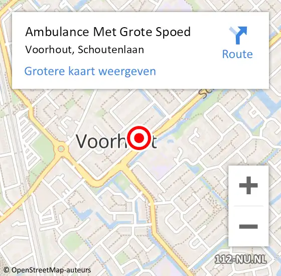 Locatie op kaart van de 112 melding: Ambulance Met Grote Spoed Naar Voorhout, Schoutenlaan op 1 april 2024 18:14