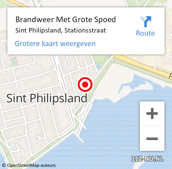 Locatie op kaart van de 112 melding: Brandweer Met Grote Spoed Naar Sint Philipsland, Stationsstraat op 1 april 2024 19:09