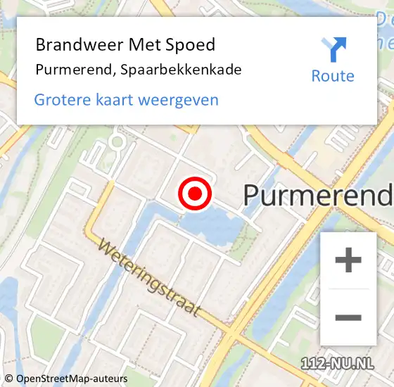 Locatie op kaart van de 112 melding: Brandweer Met Spoed Naar Purmerend, Spaarbekkenkade op 1 april 2024 19:55