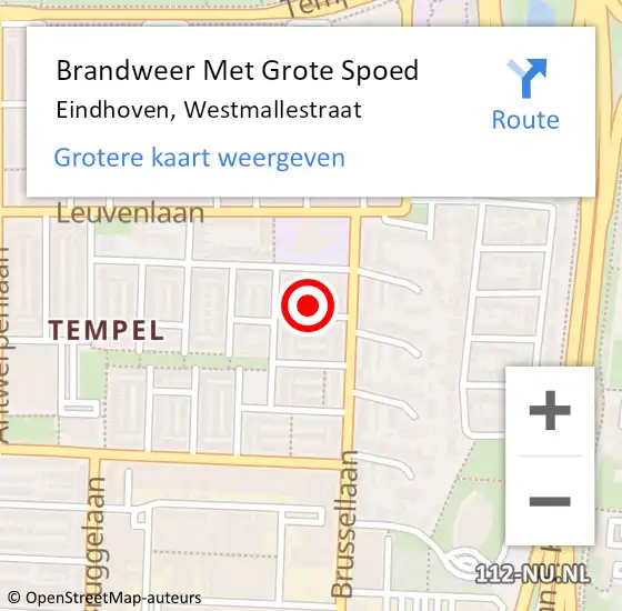 Locatie op kaart van de 112 melding: Brandweer Met Grote Spoed Naar Eindhoven, Westmallestraat op 1 april 2024 20:25