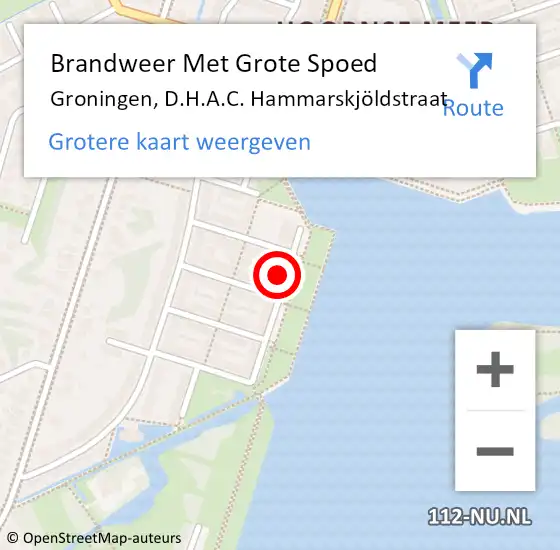 Locatie op kaart van de 112 melding: Brandweer Met Grote Spoed Naar Groningen, D.H.A.C. Hammarskjöldstraat op 1 april 2024 20:36