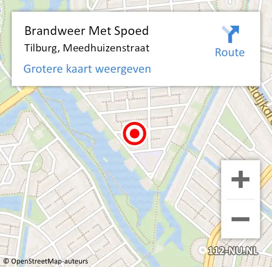 Locatie op kaart van de 112 melding: Brandweer Met Spoed Naar Tilburg, Meedhuizenstraat op 1 april 2024 20:51