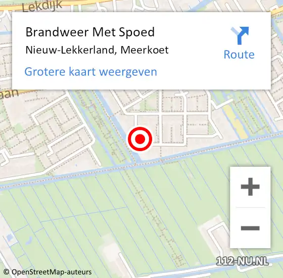 Locatie op kaart van de 112 melding: Brandweer Met Spoed Naar Nieuw-Lekkerland, Meerkoet op 1 april 2024 21:22