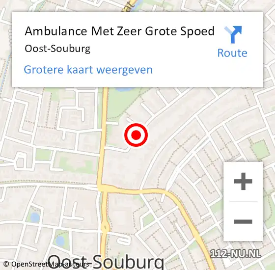 Locatie op kaart van de 112 melding: Ambulance Met Zeer Grote Spoed Naar Oost-Souburg op 1 april 2024 22:08