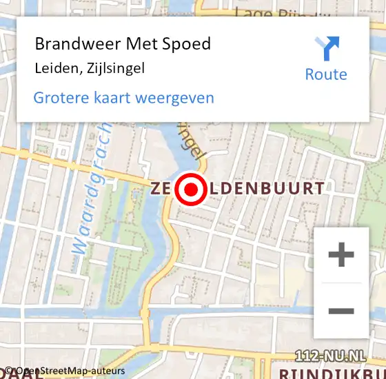 Locatie op kaart van de 112 melding: Brandweer Met Spoed Naar Leiden, Zijlsingel op 1 april 2024 22:42