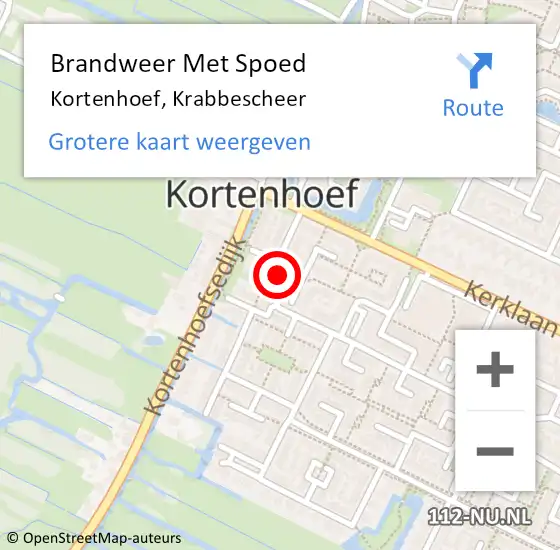 Locatie op kaart van de 112 melding: Brandweer Met Spoed Naar Kortenhoef, Krabbescheer op 1 april 2024 22:51