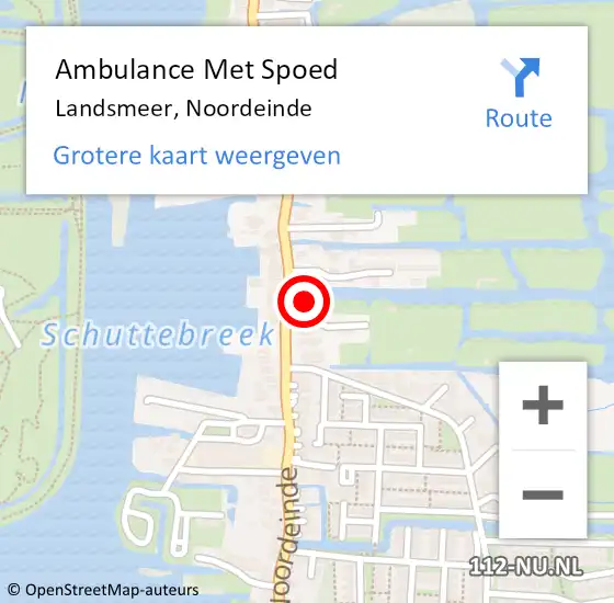Locatie op kaart van de 112 melding: Ambulance Met Spoed Naar Landsmeer, Noordeinde op 1 april 2024 23:07
