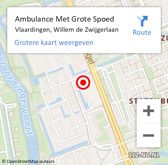 Locatie op kaart van de 112 melding: Ambulance Met Grote Spoed Naar Vlaardingen, Willem de Zwijgerlaan op 1 april 2024 23:57