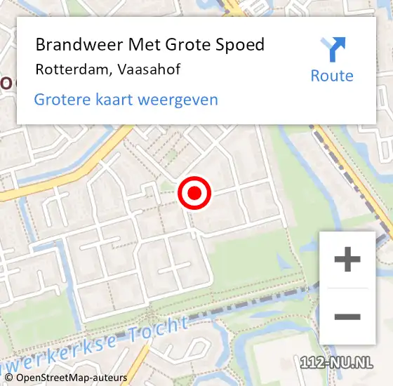 Locatie op kaart van de 112 melding: Brandweer Met Grote Spoed Naar Rotterdam, Vaasahof op 2 april 2024 02:06