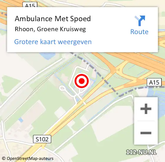 Locatie op kaart van de 112 melding: Ambulance Met Spoed Naar Rhoon, Groene Kruisweg op 2 april 2024 08:19