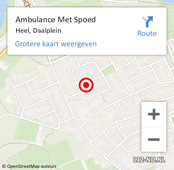 Locatie op kaart van de 112 melding: Ambulance Met Spoed Naar Heel, Daalplein op 1 oktober 2014 05:10