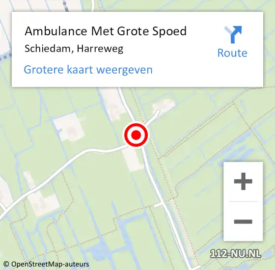 Locatie op kaart van de 112 melding: Ambulance Met Grote Spoed Naar Schiedam, Harreweg op 2 april 2024 09:12