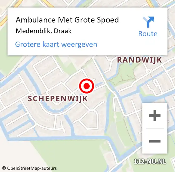 Locatie op kaart van de 112 melding: Ambulance Met Grote Spoed Naar Medemblik, Draak op 2 april 2024 09:21