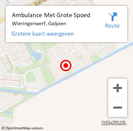 Locatie op kaart van de 112 melding: Ambulance Met Grote Spoed Naar Wieringerwerf, Galjoen op 2 april 2024 09:28