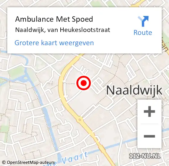 Locatie op kaart van de 112 melding: Ambulance Met Spoed Naar Naaldwijk, van Heukeslootstraat op 2 april 2024 09:53