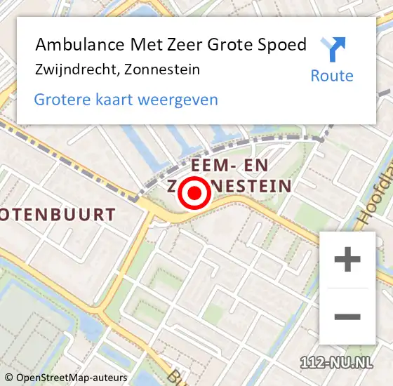 Locatie op kaart van de 112 melding: Ambulance Met Zeer Grote Spoed Naar Zwijndrecht, Zonnestein op 2 april 2024 10:13