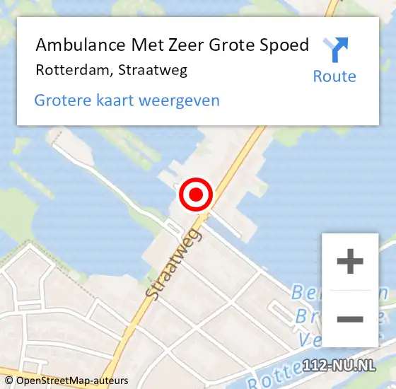 Locatie op kaart van de 112 melding: Ambulance Met Zeer Grote Spoed Naar Rotterdam, Straatweg op 2 april 2024 10:36