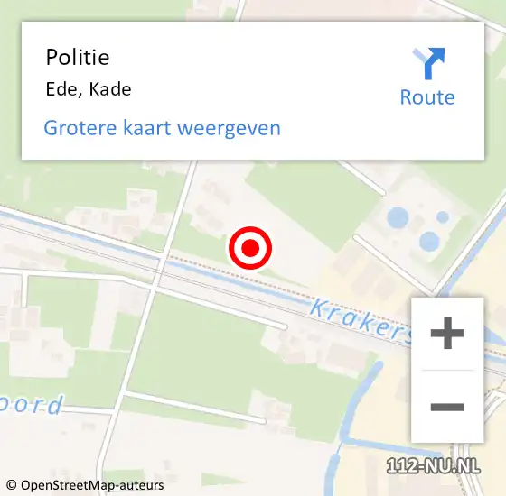 Locatie op kaart van de 112 melding: Politie Ede, Kade op 2 april 2024 11:14