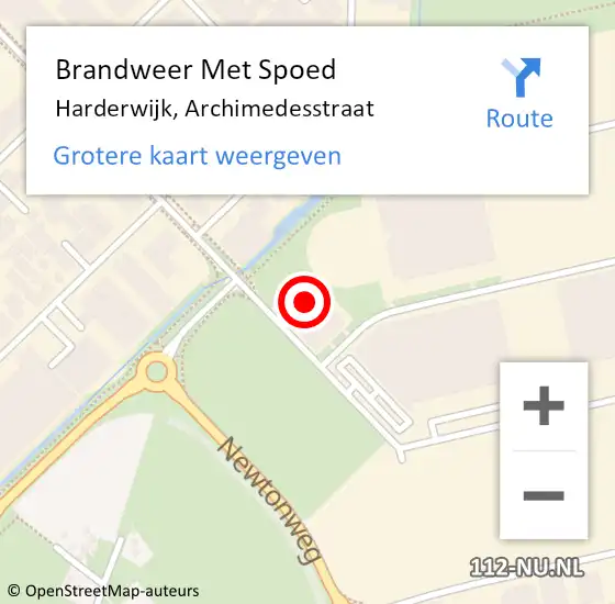 Locatie op kaart van de 112 melding: Brandweer Met Spoed Naar Harderwijk, Archimedesstraat op 2 april 2024 11:17