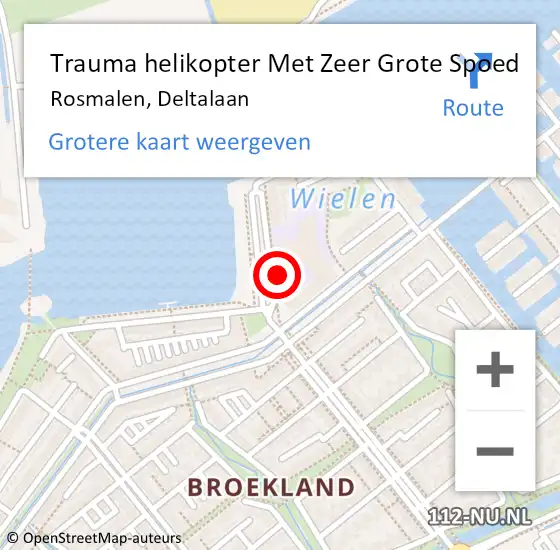 Locatie op kaart van de 112 melding: Trauma helikopter Met Zeer Grote Spoed Naar Rosmalen, Deltalaan op 2 april 2024 11:26