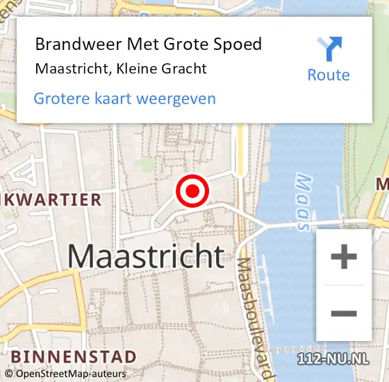 Locatie op kaart van de 112 melding: Brandweer Met Grote Spoed Naar Maastricht, Kleine Gracht op 2 april 2024 11:29