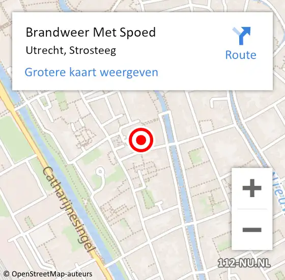 Locatie op kaart van de 112 melding: Brandweer Met Spoed Naar Utrecht, Strosteeg op 2 april 2024 12:14