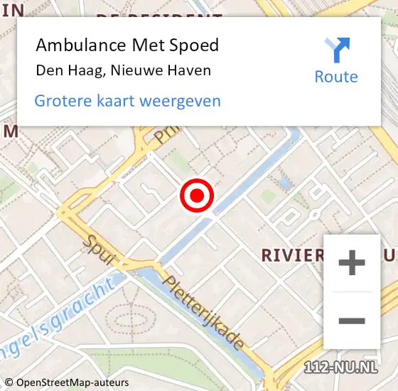 Locatie op kaart van de 112 melding: Ambulance Met Spoed Naar Den Haag, Nieuwe Haven op 2 april 2024 12:46