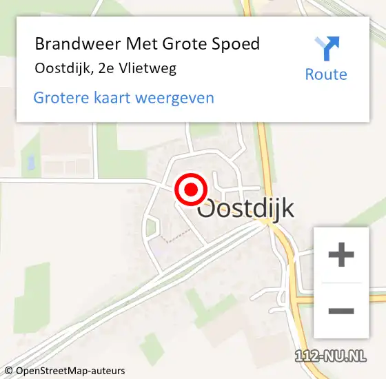 Locatie op kaart van de 112 melding: Brandweer Met Grote Spoed Naar Oostdijk, 2e Vlietweg op 2 april 2024 13:10