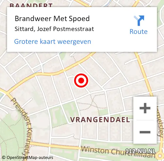 Locatie op kaart van de 112 melding: Brandweer Met Spoed Naar Sittard, Jozef Postmesstraat op 2 april 2024 13:36