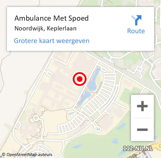 Locatie op kaart van de 112 melding: Ambulance Met Spoed Naar Noordwijk, Keplerlaan op 2 april 2024 13:42