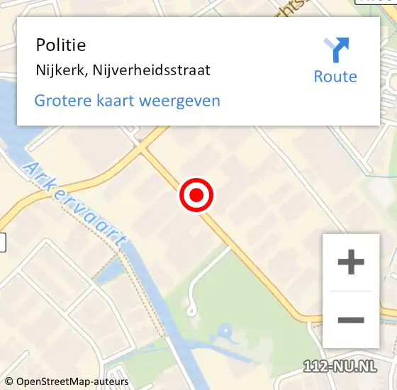 Locatie op kaart van de 112 melding: Politie Nijkerk, Nijverheidsstraat op 2 april 2024 14:01