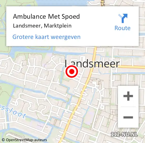 Locatie op kaart van de 112 melding: Ambulance Met Spoed Naar Landsmeer, Marktplein op 2 april 2024 14:54